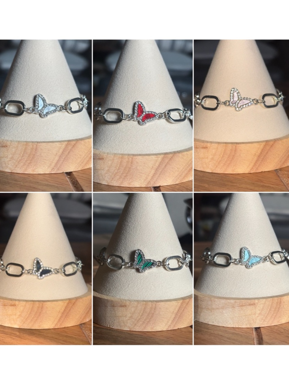 Silver Butterfly Link Bracelets (Pick 1)